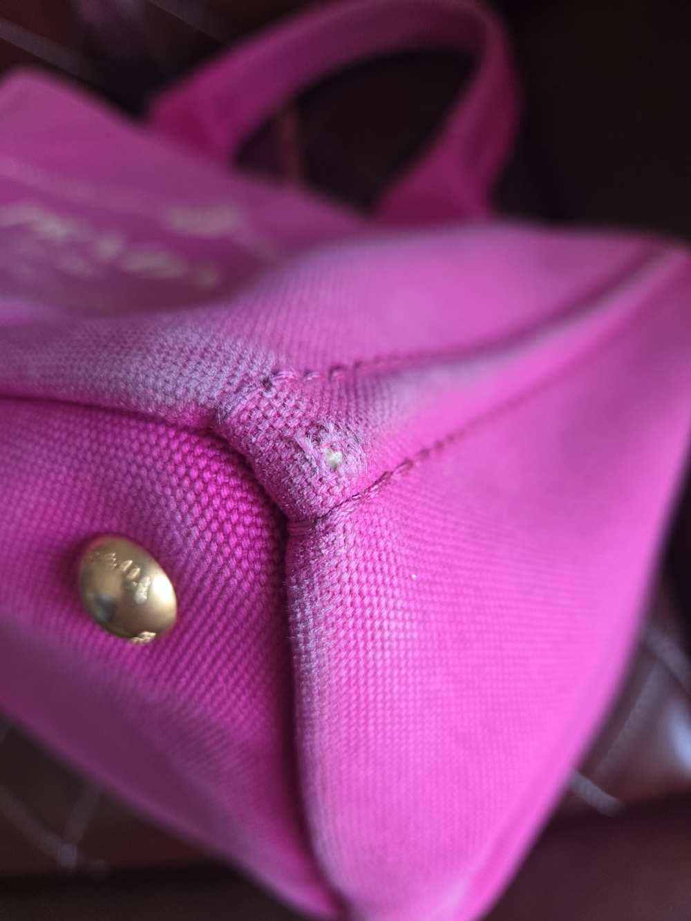 Prada Milano Pink Canvas Tote Bag - Picture 7 of 9